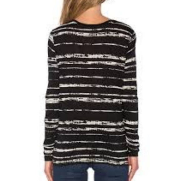 Vince Tops | Vince Shadow Stripe Print Long Sleeve Jersey Tee | Color: Black - Picture 3 of 14